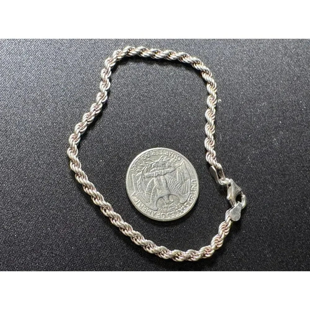 925 Sterling Silver 6.75 Rope Bracelet